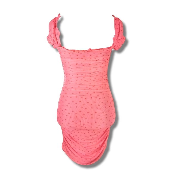 Pink Ruffled Mini Dress - Picture 3 of 8